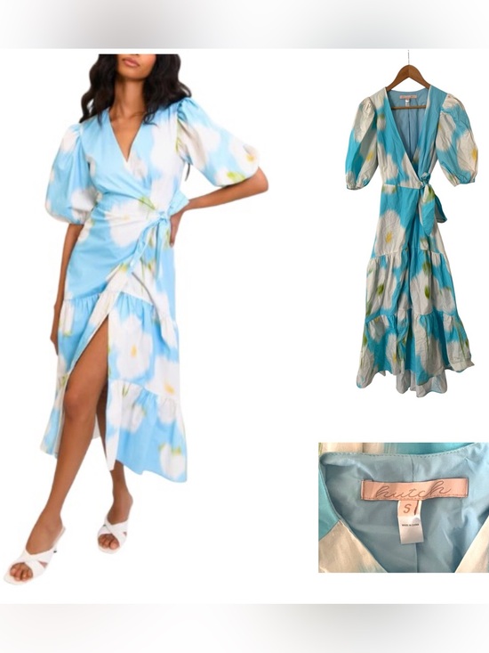 Hutch Dresses & Skirts - Anthropologie Hutch Marisol Puff Sleeve Floral Wrap Midi Dress